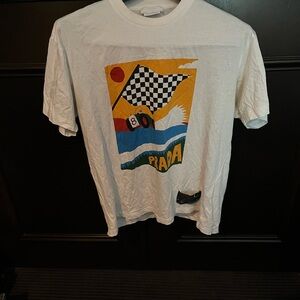 Prada White Graphic Tee with Bold Design